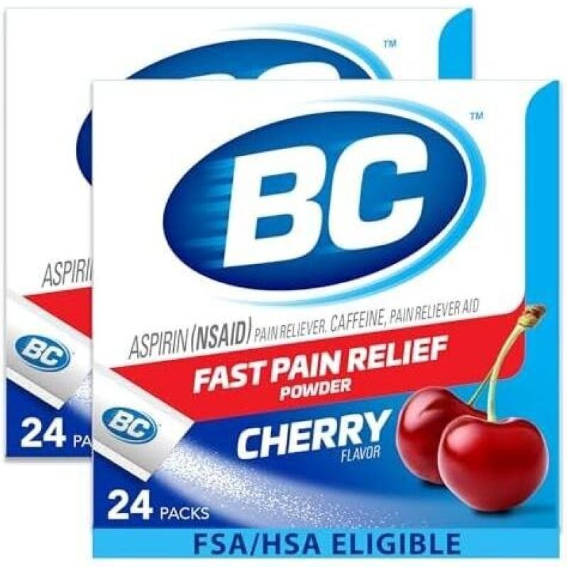 BC Fast Pain Relief Powder, Cherry Flavor, 24 Packs, 2-Pack