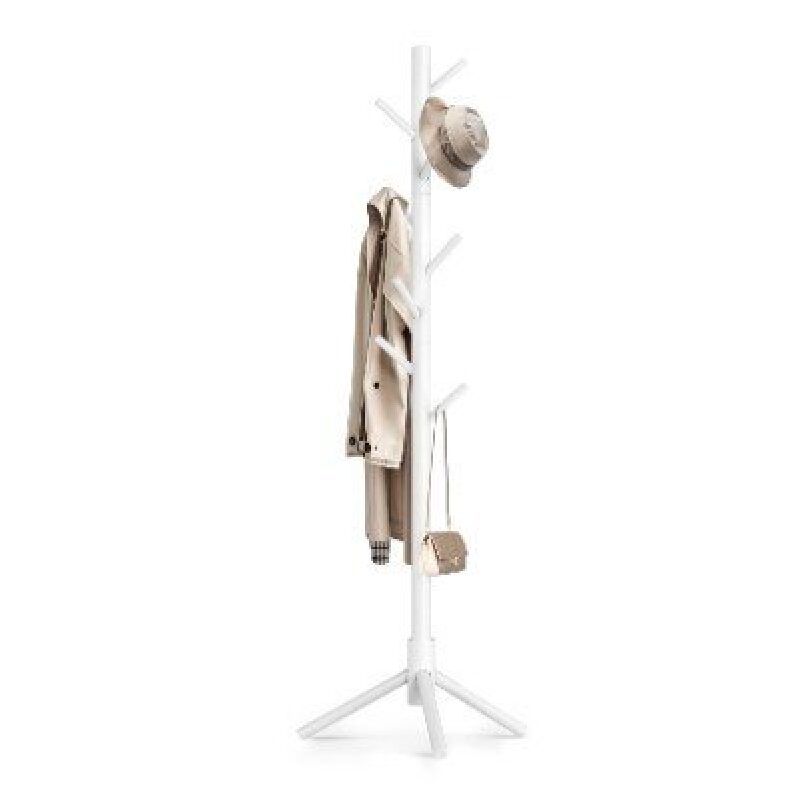 Sleek White Wooden Coat Rack - Perfect for Any Home