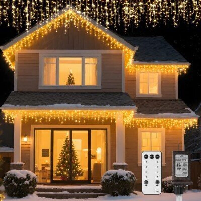 98.4ft LED Icicle Lights for Outdoor Holiday Decor