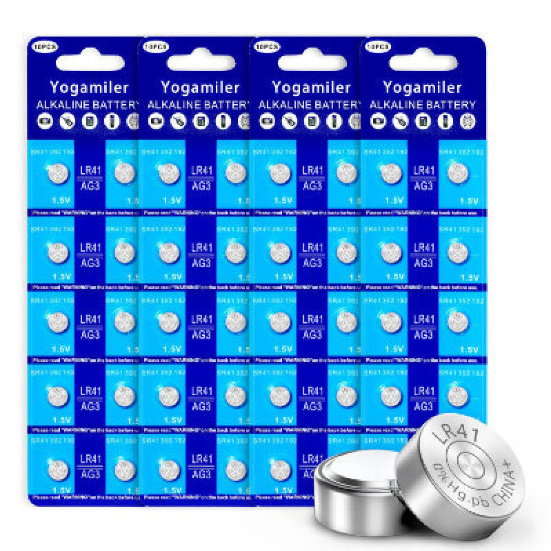 Bulk Alkaline Button Cell Batteries - 1.5V LR41, 40-Pack