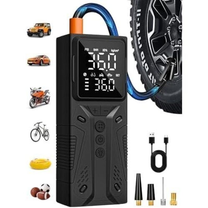 Portable Air Pump with Digital Gauge - 67% Off