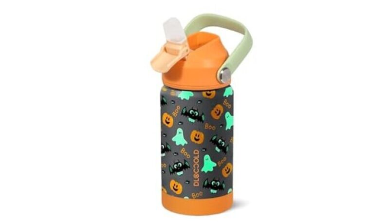 Kids Water Bottle with Leak Proof Straw Lid - Halloween Edition