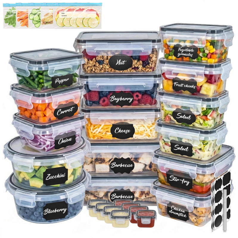 55-Piece Food Storage Containers with Lids - Perfect for Organizing Kitchen