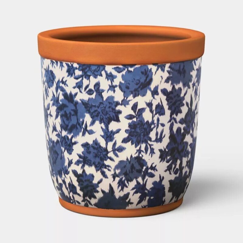 Threshold Terracotta Outdoor Floral Patterned Planter - Enhance Your Garden