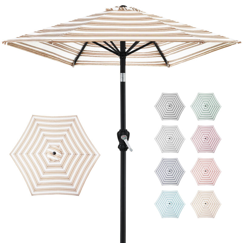 Best Choice Products 10ft Outdoor Steel Market Patio Umbrella w/Crank