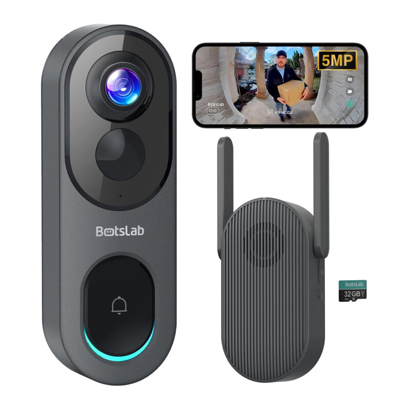 BotsLab 5MP Wireless Video Doorbell Camera - 33% OFF