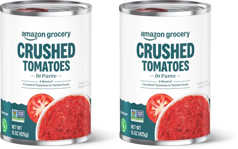 2pk Amazon Grocery Crushed Tomatoes in Puree 15oz - Quality Value Pack