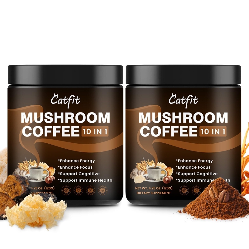 Catfit Mushroom Coffee 2-Pack - 4.23oz | Natural Energy Boost
