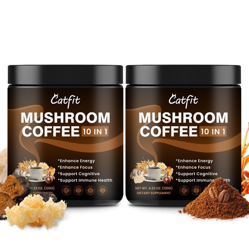 Catfit Mushroom Coffee 2-Pack - 4.23oz | Natural Energy Boost