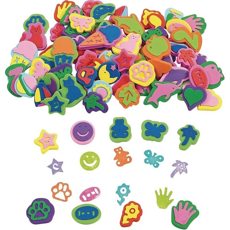 80-Count Colorations Mega Foam Stamper Mix - Ideal for Crafting & Learning