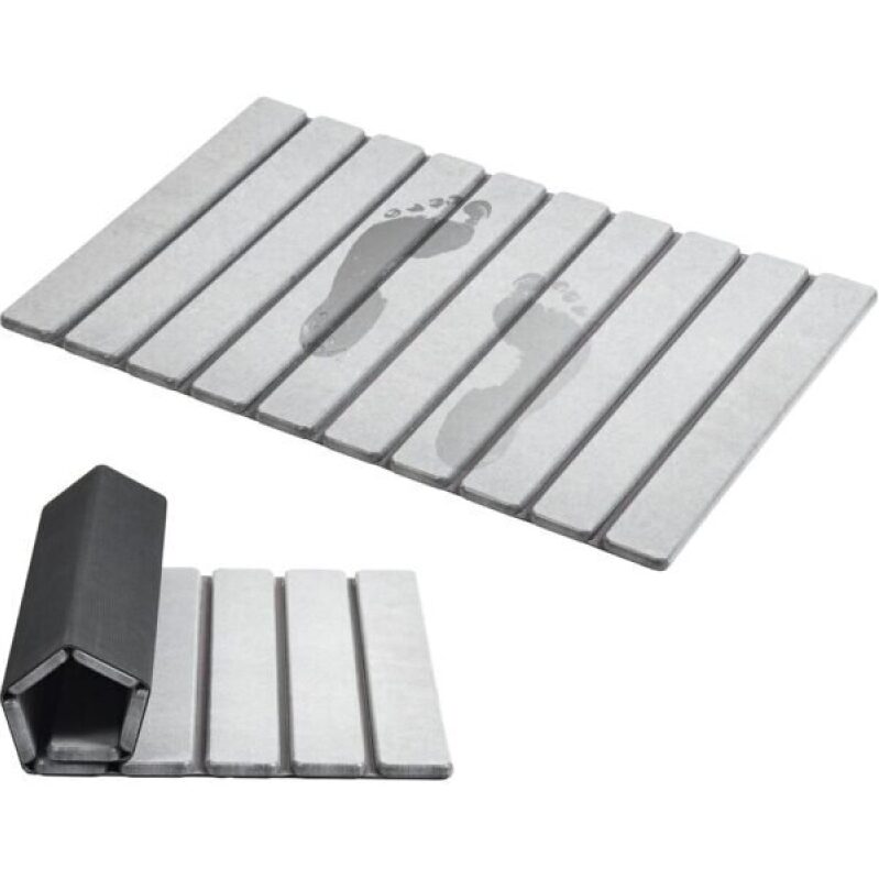 Foldable Stone Bath Mat with Non-Slip Backing - Quick Dry & Super Absorbent