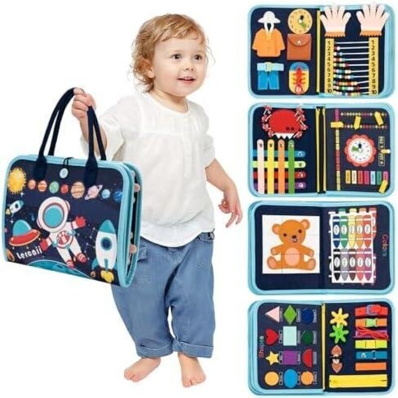 Educational Activity Book and Montessori Toys Bundle for Toddlers