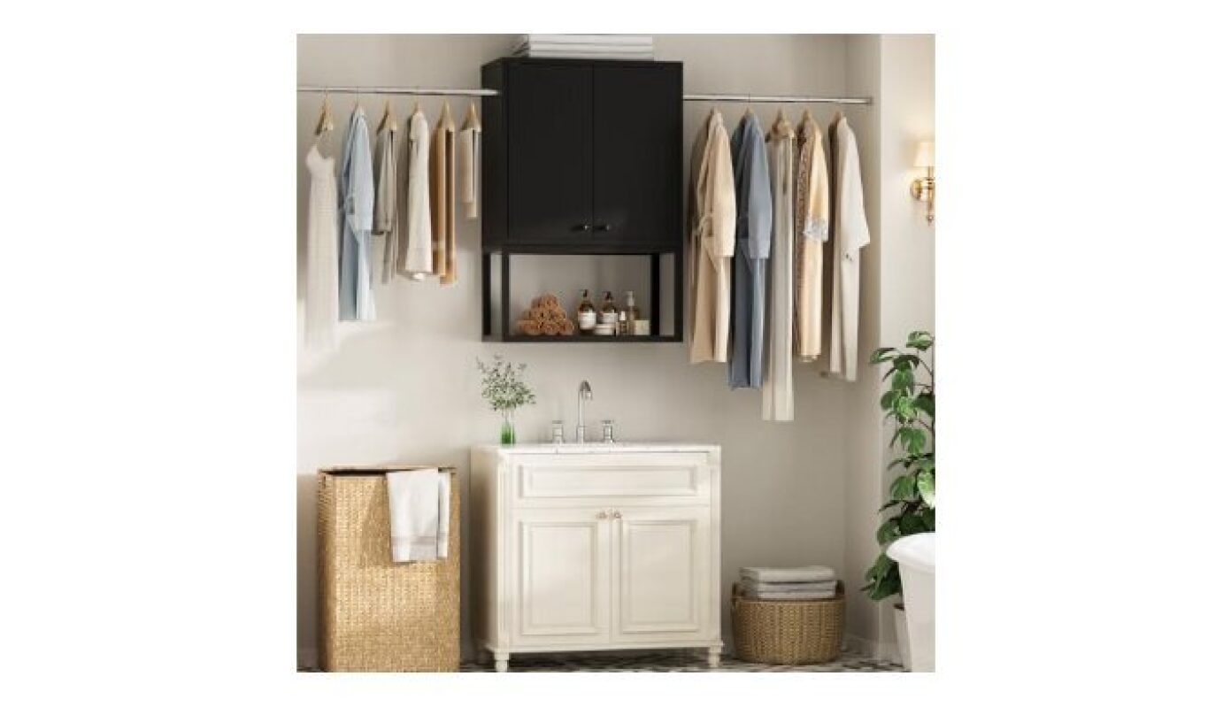 Homieasy Wall Cabinet with 2 Hanging Rods