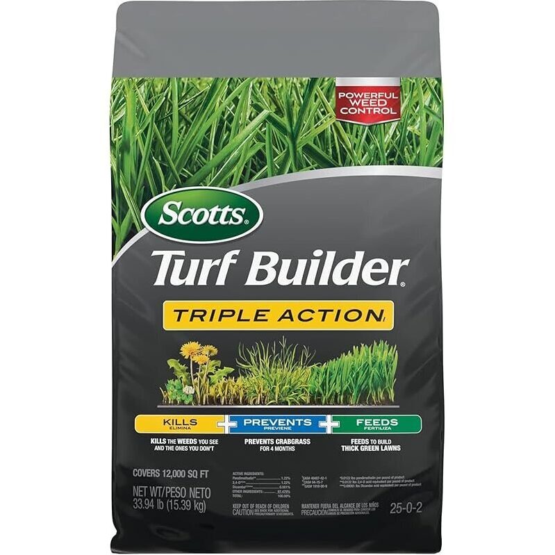 Scotts Turf Builder Triple Action Weed Killer, Preventer & Fertilizer 33.94lb