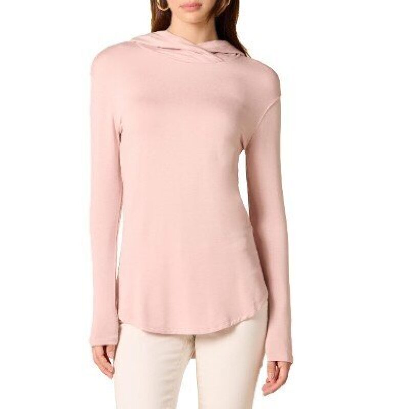 Pink Hooded Long-Sleeve Top - Soft, Stylish, and Comfortable