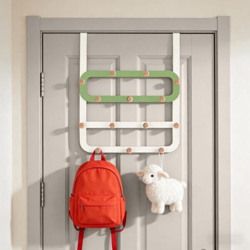 Space-Saving 21.5 Inch Over-The-Door Hook for Children's Backpacks