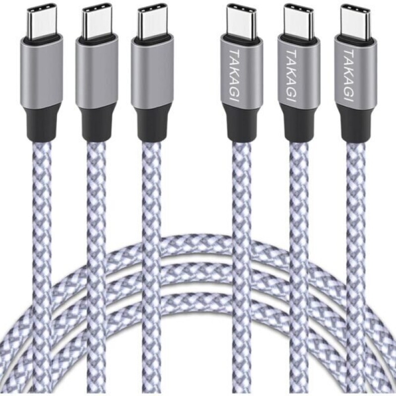 Premium USB C to USB C Cables - 60W Fast Charging, 3ft Braided Data Sync