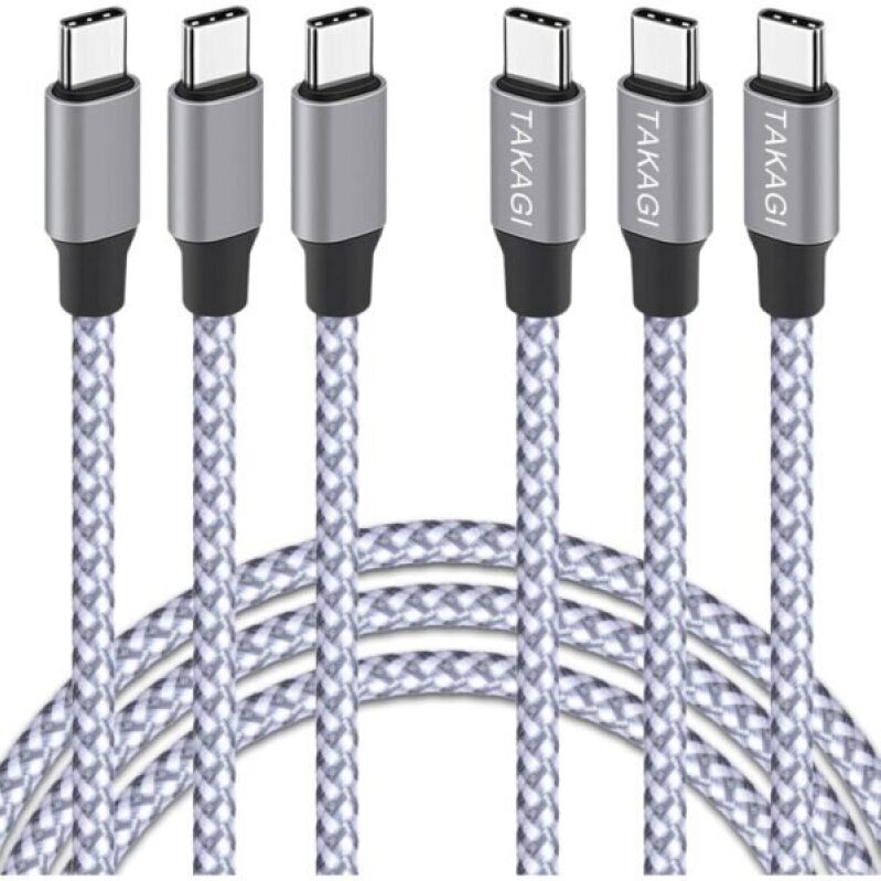 Premium USB C to USB C Cables - 60W Fast Charging, 3ft Braided Data Sync