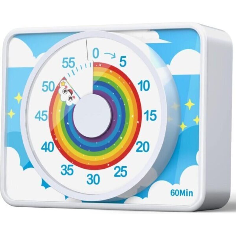 VOCOO Children's Visual Timer - 60-Minute Rainbow Countdown Timer for Classrooms and ADHD