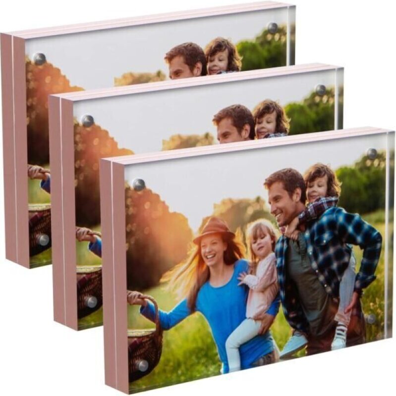 SimbaLux Magnetic Acrylic Photo Frames - 4x6 Inches (3 Pack) -47% Discount