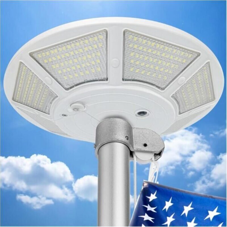 RAYSLIT Solar Flag Pole Light - Solar + DC Backup - 57% Off