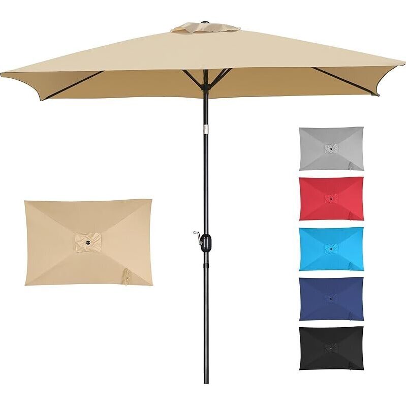 Outdoor Patio Umbrella - 10ft Rectangular Canopy for Patio, Garden, or Poolside
