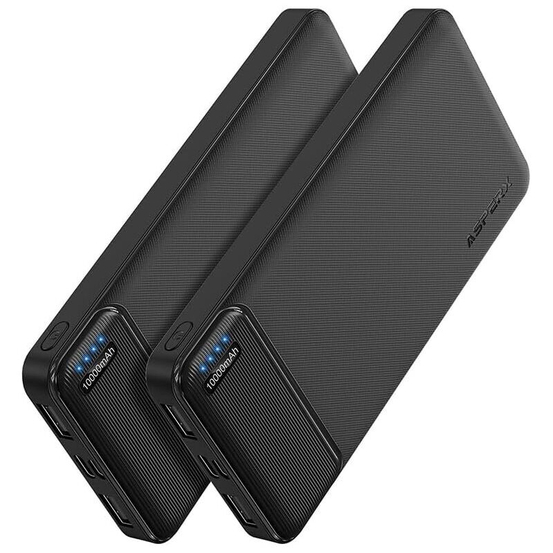 Double the Power: AsperX 10000mAh USB C Power Bank Pack