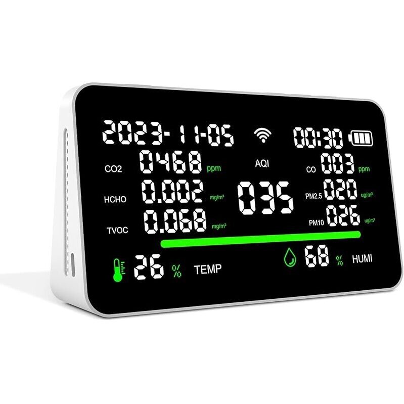 MGNBDY 11-in-1 Air Quality Monitor - Comprehensive Air Monitoring