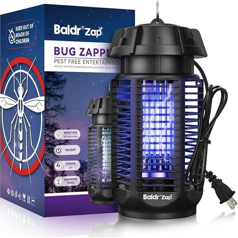 Baldr 20W Power & 4200V Instant Grid Mosquito Bug Zapper - Safe & Chemical-Free
