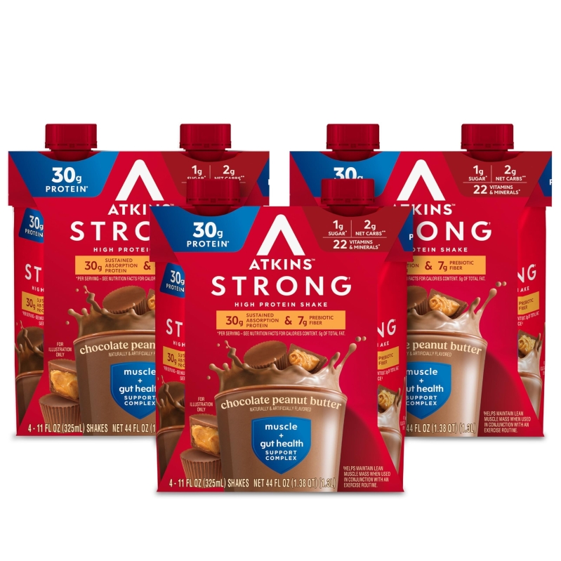 12-Ct Atkins Strong High Protein Shake, Chocolate Peanut Butter