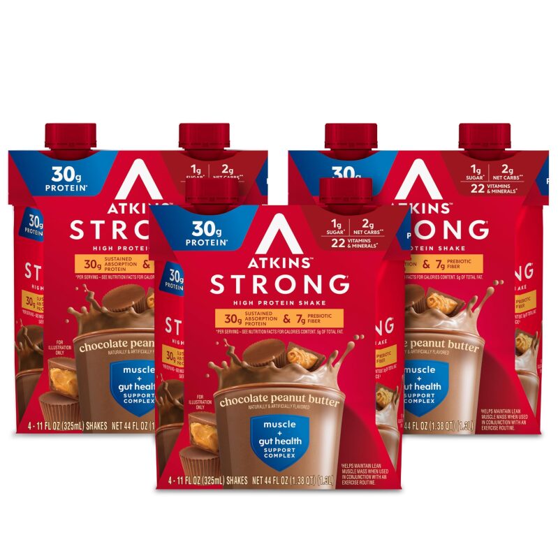 12-Ct Atkins Strong High Protein Shake, Chocolate Peanut Butter