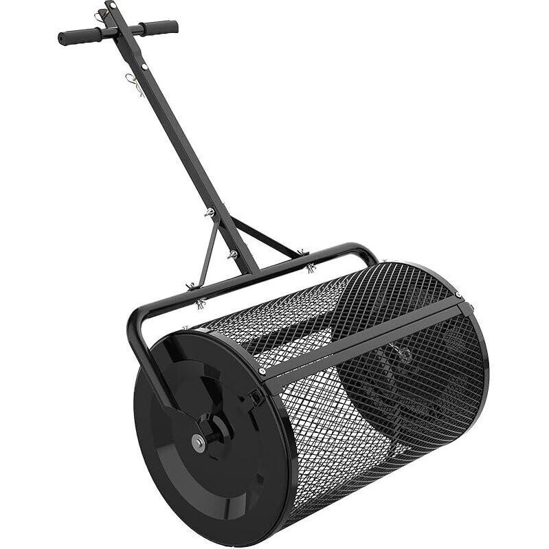 Seeutek 24-in Peat Moss Spreader with 3 Heights - Premium Quality Steel