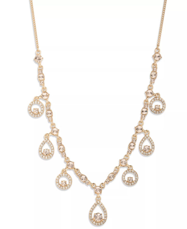 Stunning Givenchy Gold Necklace with Crystal Accents - $19.43