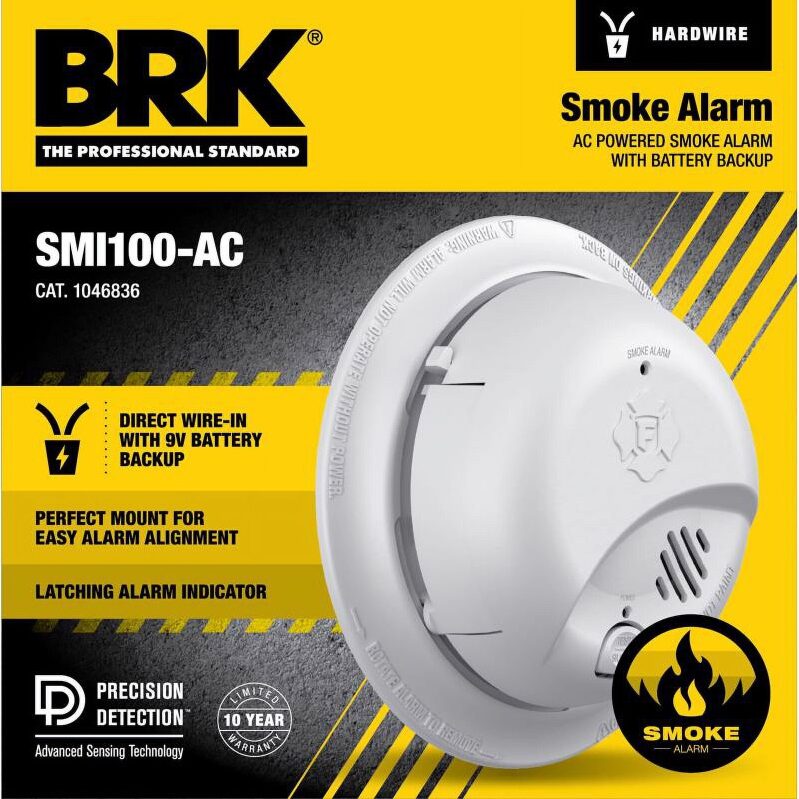 BRK Hard-Wired w/Battery Back-up Ionization Smoke Detector