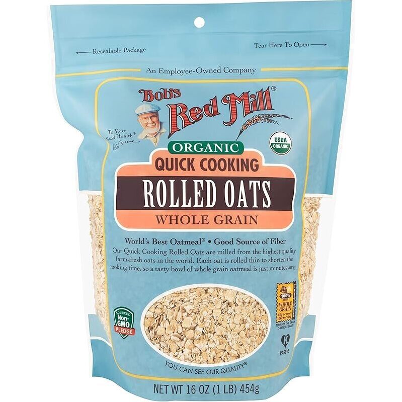 Bob's Red Mill Organic Quick Cooking Rolled Oats - Whole Grain, 16oz