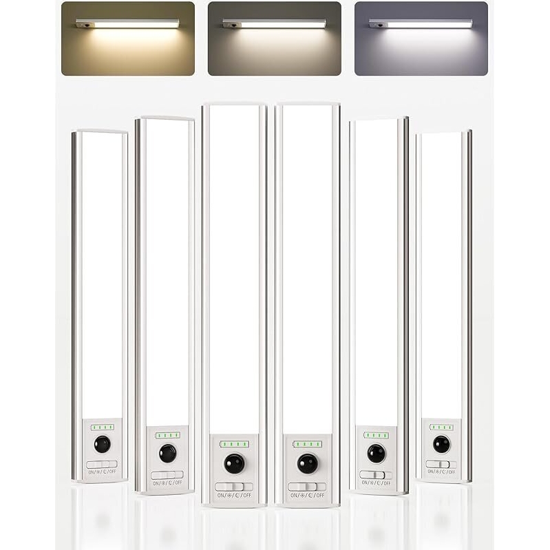 6-Pack Rechargeable Motion Sensor Lights - Long-Lasting, Smart Lighting