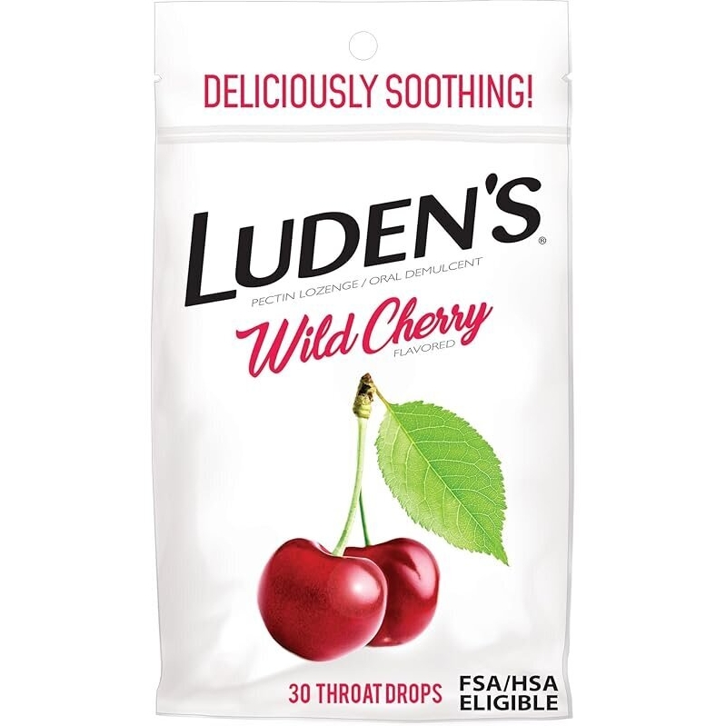 Luden's Wild Cherry Throat Drops - 30 Count for Sore Throat Relief