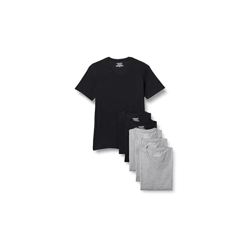 Amazon Essentials Men's V-Neck Undershirt, Pack of 6 - Premium Comfort at a Great Value