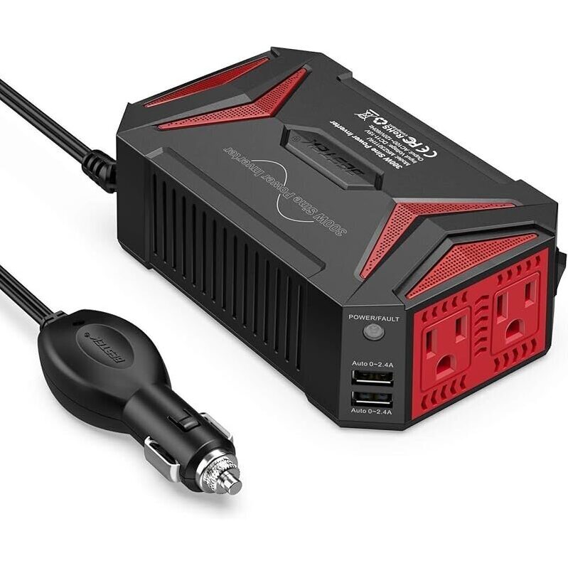 Reliable 300W Power Inverter - Perfect for Travel and Emergencies