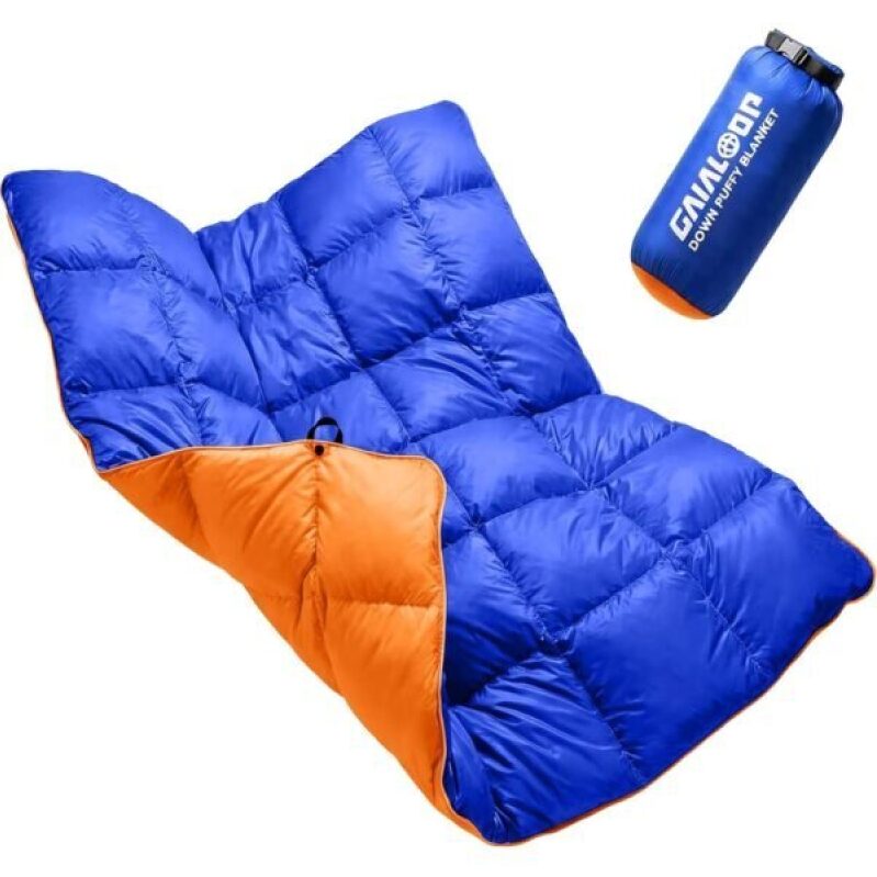 Portable Puffy Blanket for Camping and Travel - Lightweight and Warm