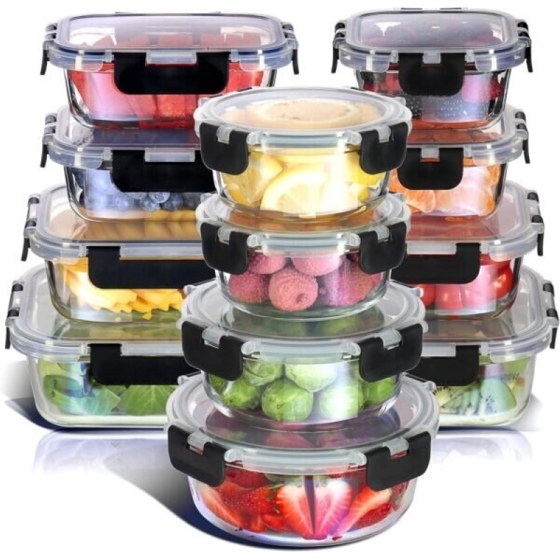Nestl 24pc Glass Storage Containers with Lids: Premium Glass Pantry & Kitchen Storage