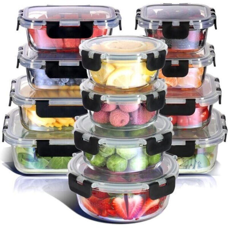 Nestl 24pc Glass Storage Containers with Lids: Premium Glass Pantry & Kitchen Storage