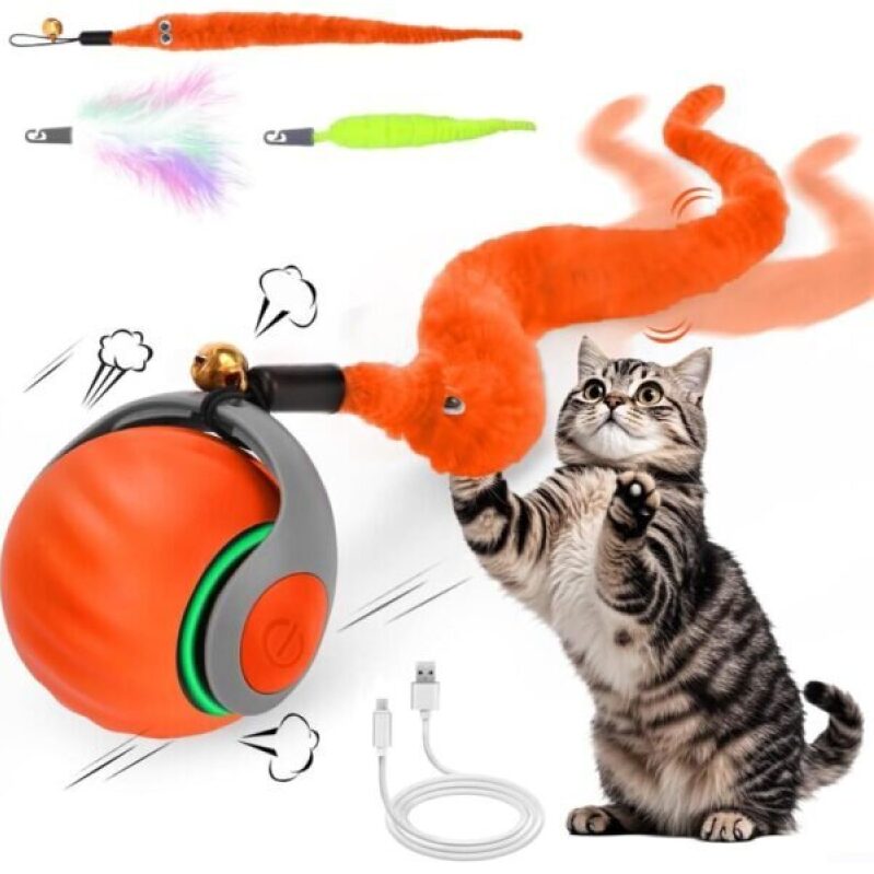 Interactive Cat Toy with 50% Discount - Rolling Ball & Teaser Toy