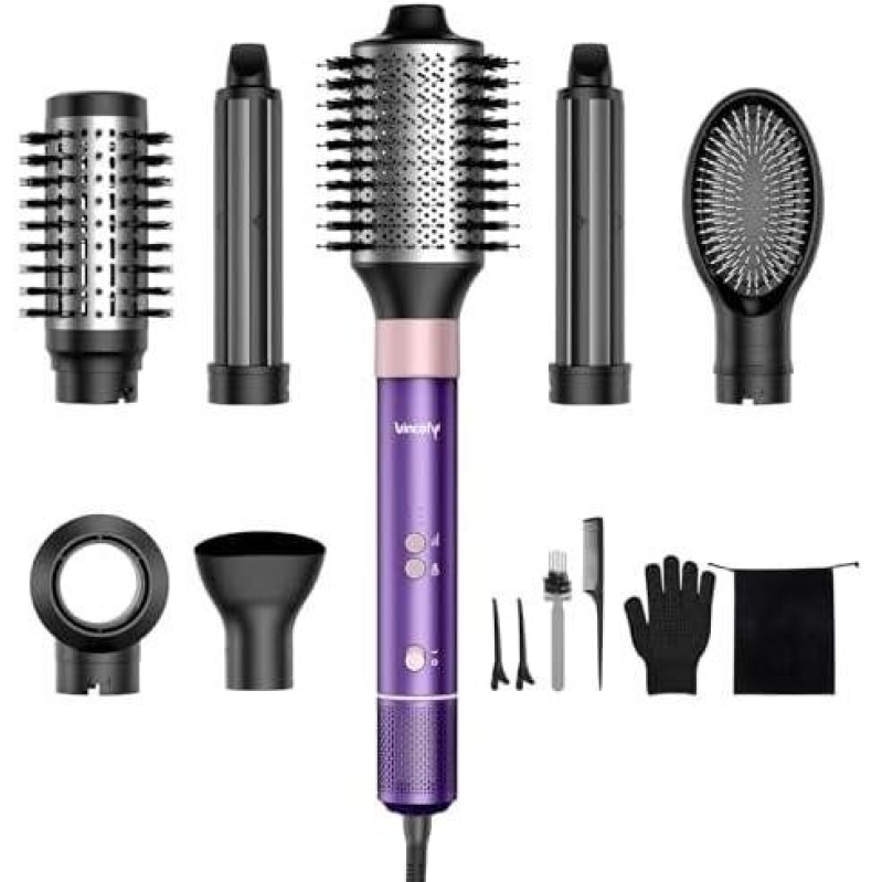 Vincofy 7-in-1 Hair Dryer Brush Set - Hot Air Styling Tool for Quick Styling