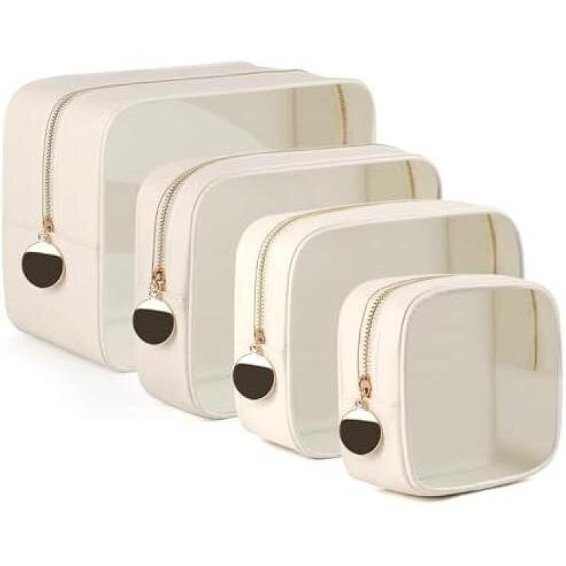 4-Piece Set Transparent Cosmetic Bags - 40% Off