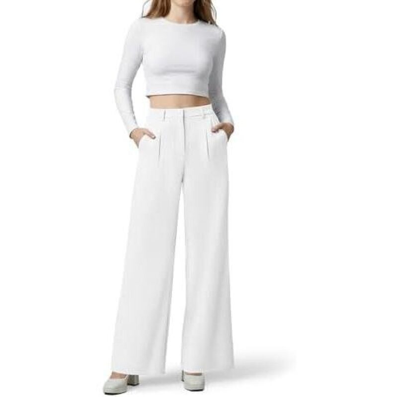 High-Waisted Stretch Straight Leg Work Pants for Women - 55% Off