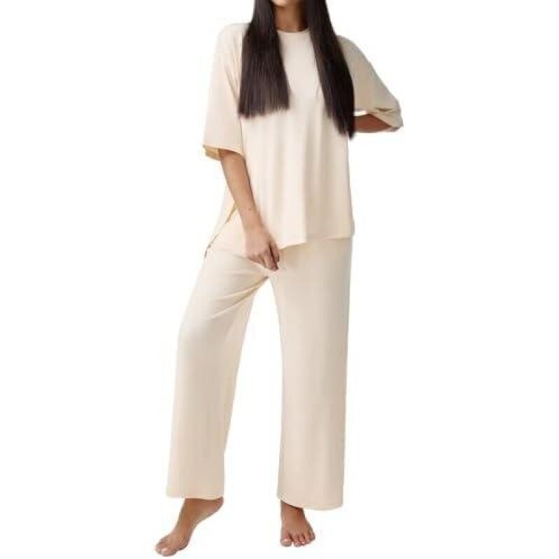 49% Off Cotton Homewear Set: Short Sleeve Top and Pants