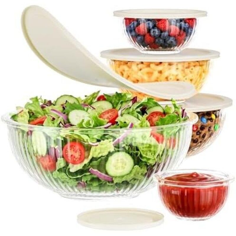 Stackable Glass Food Storage Bowls Set - 43% Off