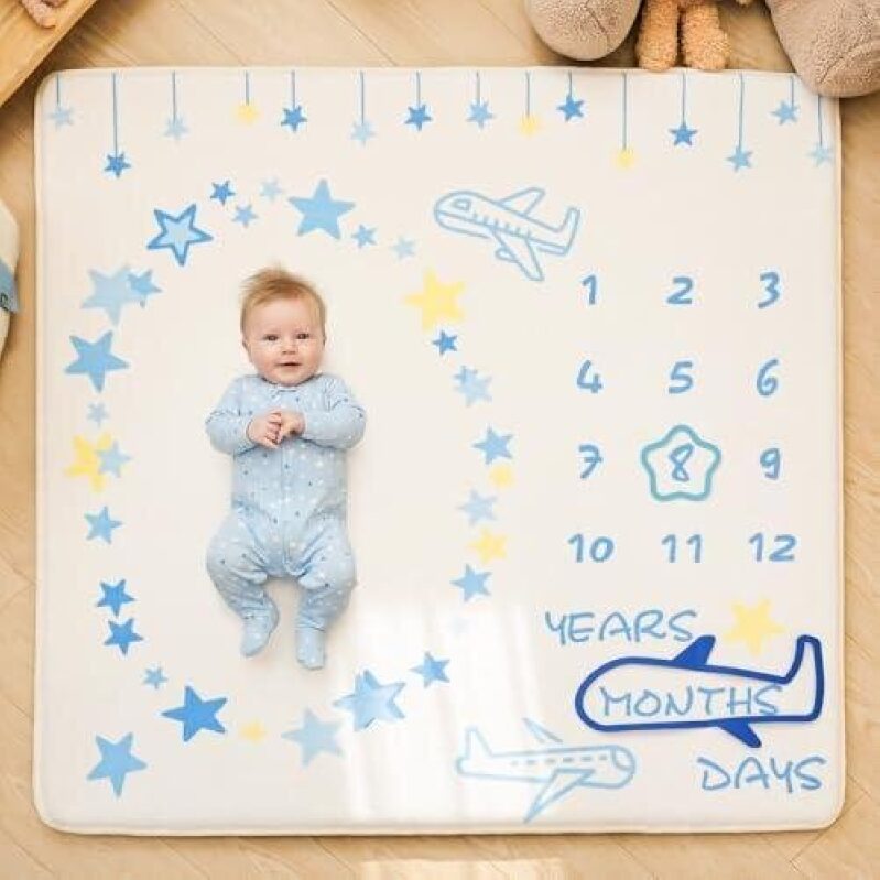 Plush Flannel Crawling Mat with Milestone Tracker - 50% Off