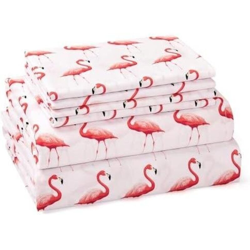 Vintage Flamingo Ultra-Soft Microfiber Queen Bed Set 50% Off